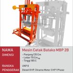 Spesifikasi mesin cetak batako MBP 2S