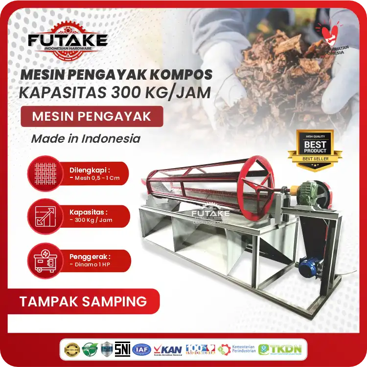 Spesifikasi Mesin Pengayak Kompos 300 Kg