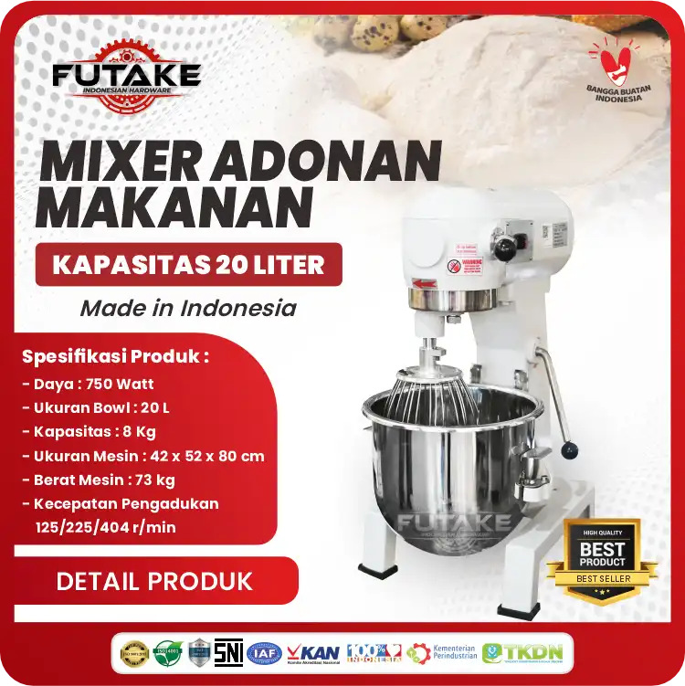 spesifikasi Standing Mixer Kapasitas 20 Liter